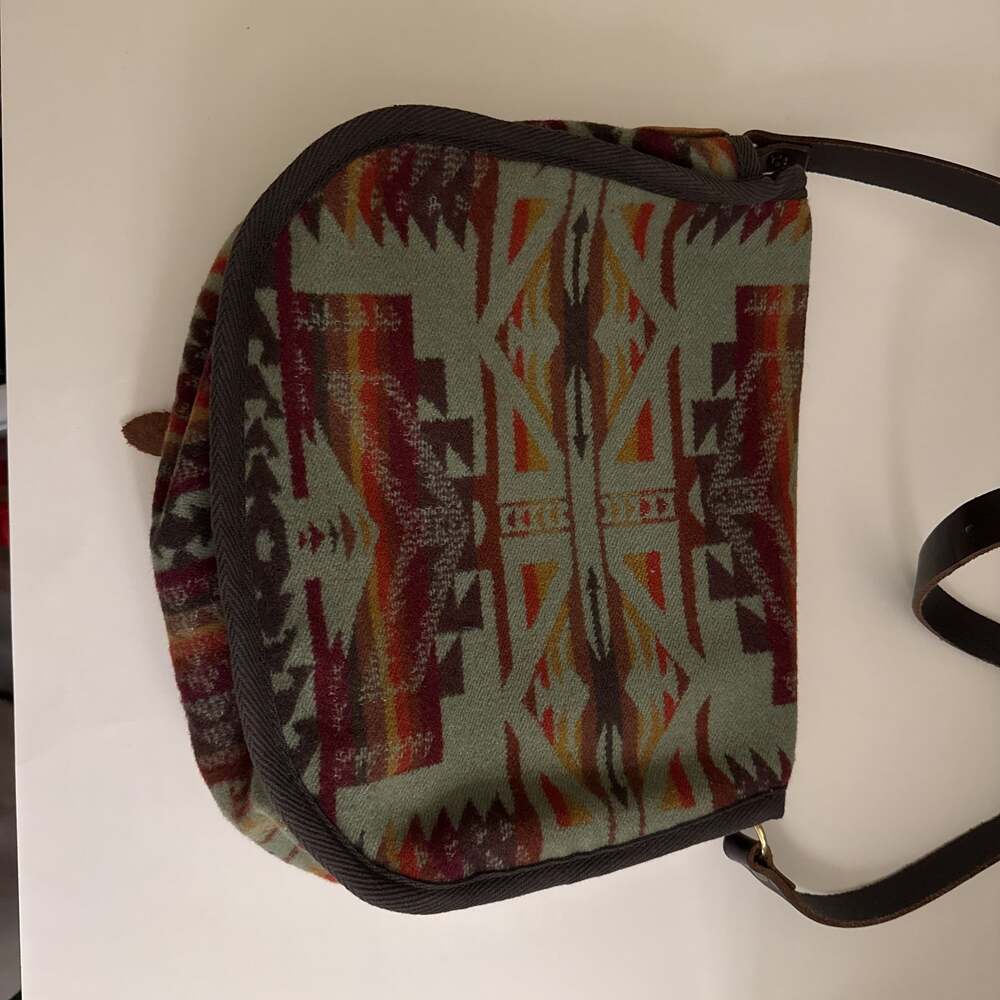 Duluth Pack Wool and Leather Aztec Pattern Shell … - image 10